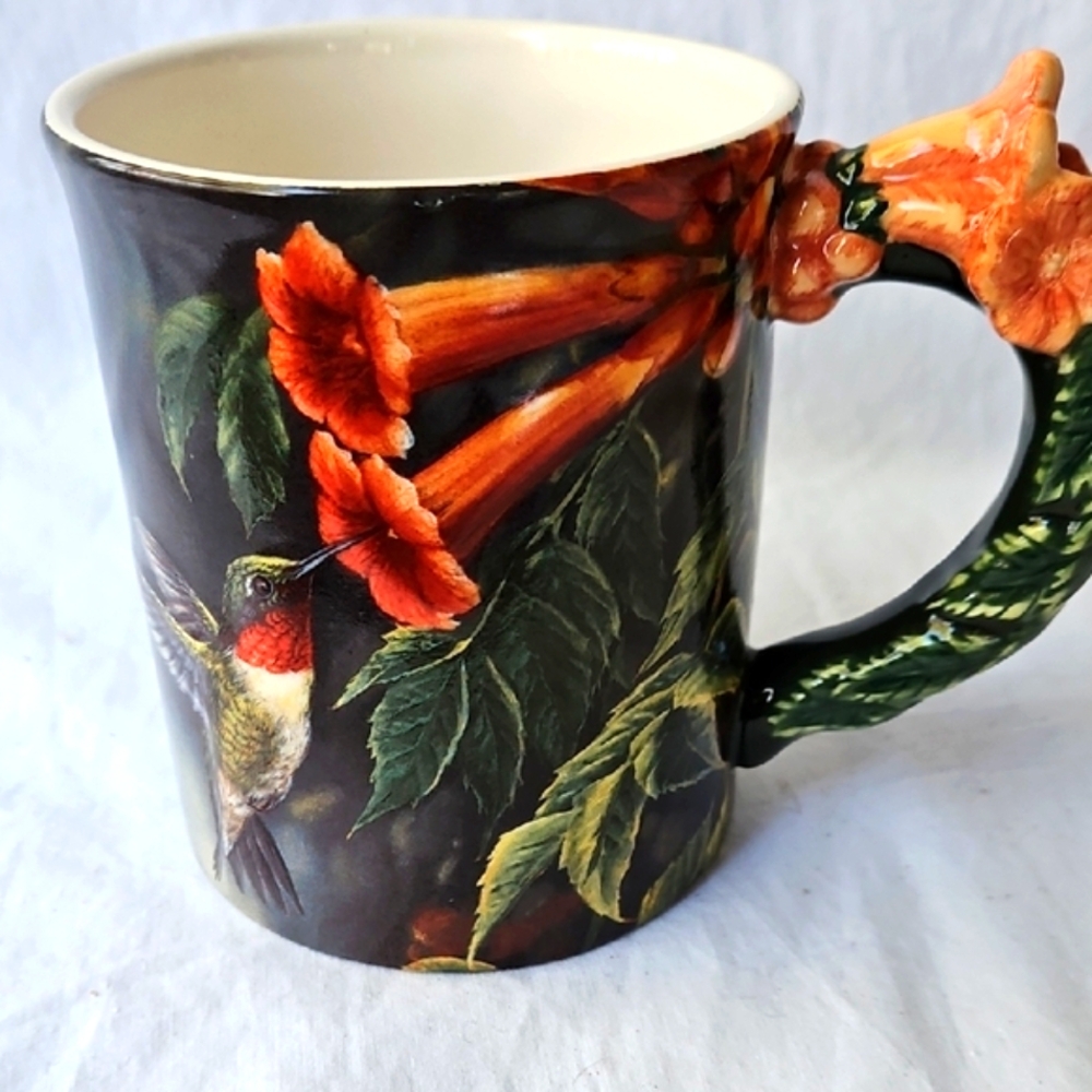 VINTAGE  2009  Wild Wings Hummingbird Ceramic COFFEE  TEA Mug  ROSEMARY MILLETTE